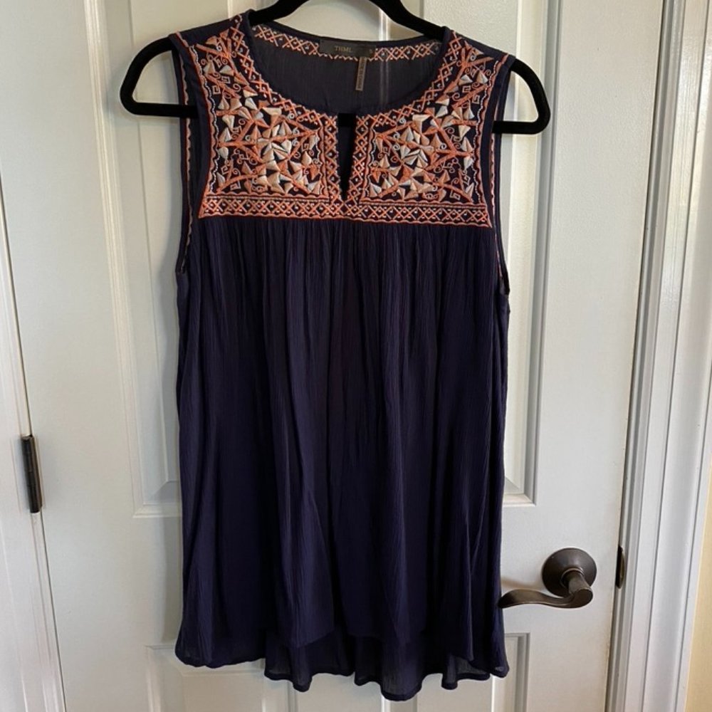 Embroidered THML Sleeveless Top